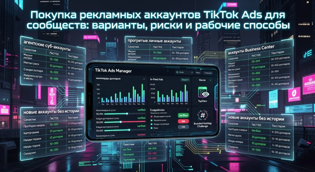 Покупка рекламных аккаунтов TikTok Ads для сообществ: варианты, риски и рабочие способы